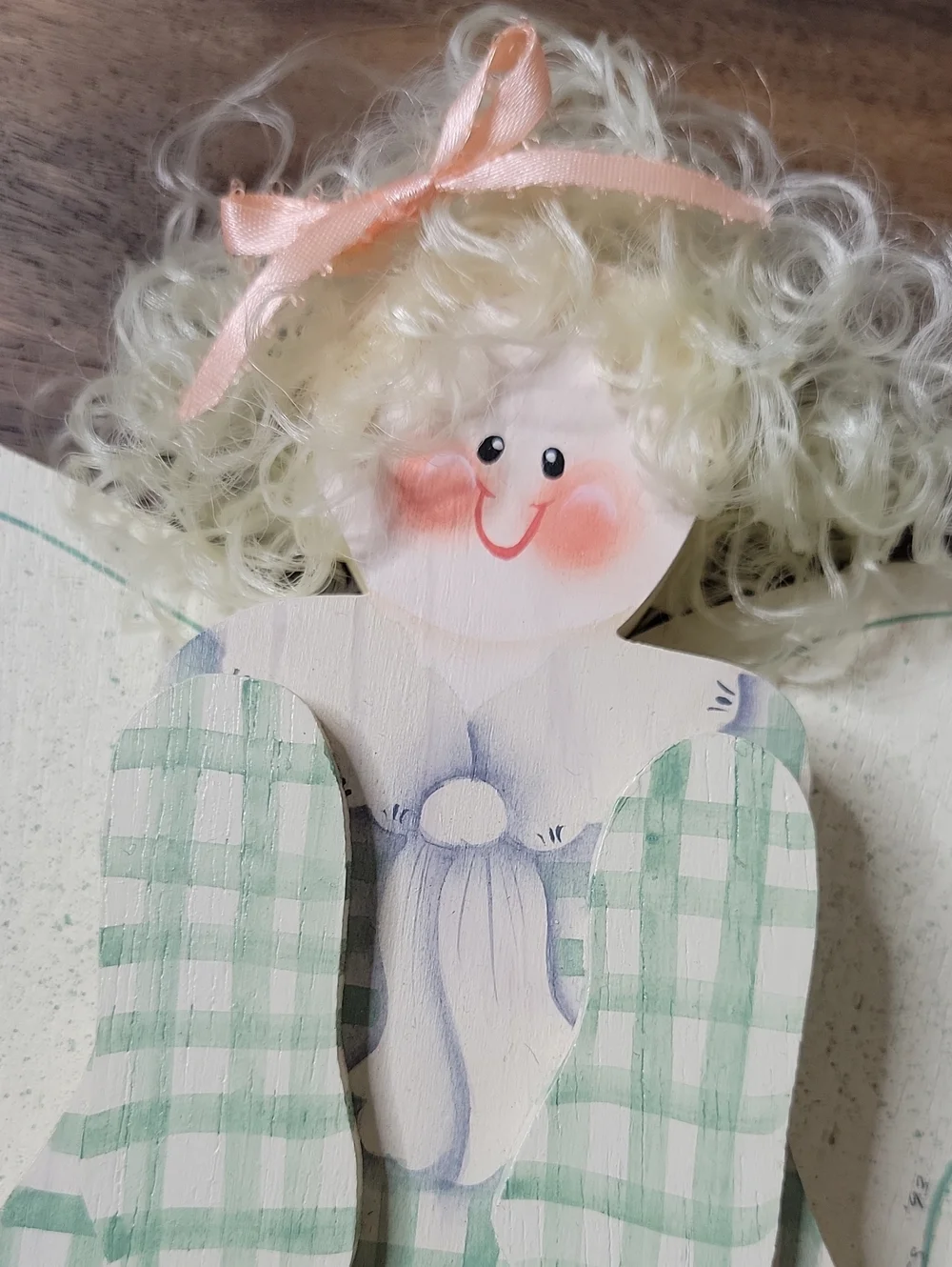 Wood Hand Painted Angel Wall Art Decor